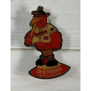 Shorebirds Mascot Sherman 14U Travel Baseball Team Salisbury, MD Pin